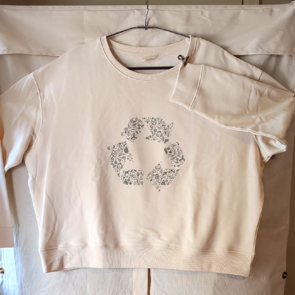 Pact Organic Off-White Recycle Graphic Sweatshirt